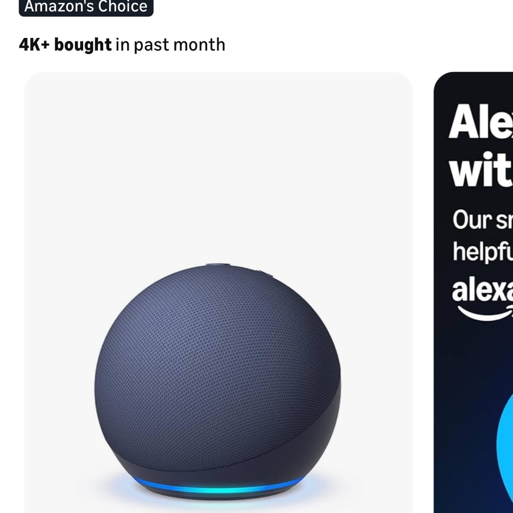 Amazon Echo Dot Spherical Speaker in Navy
